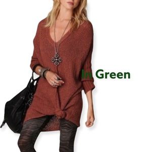 Free People TEAL Genteel Sweater Dress Sz S